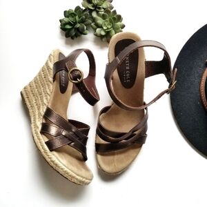 Kenneth Cole Multi Strap Jute Platform Wedge